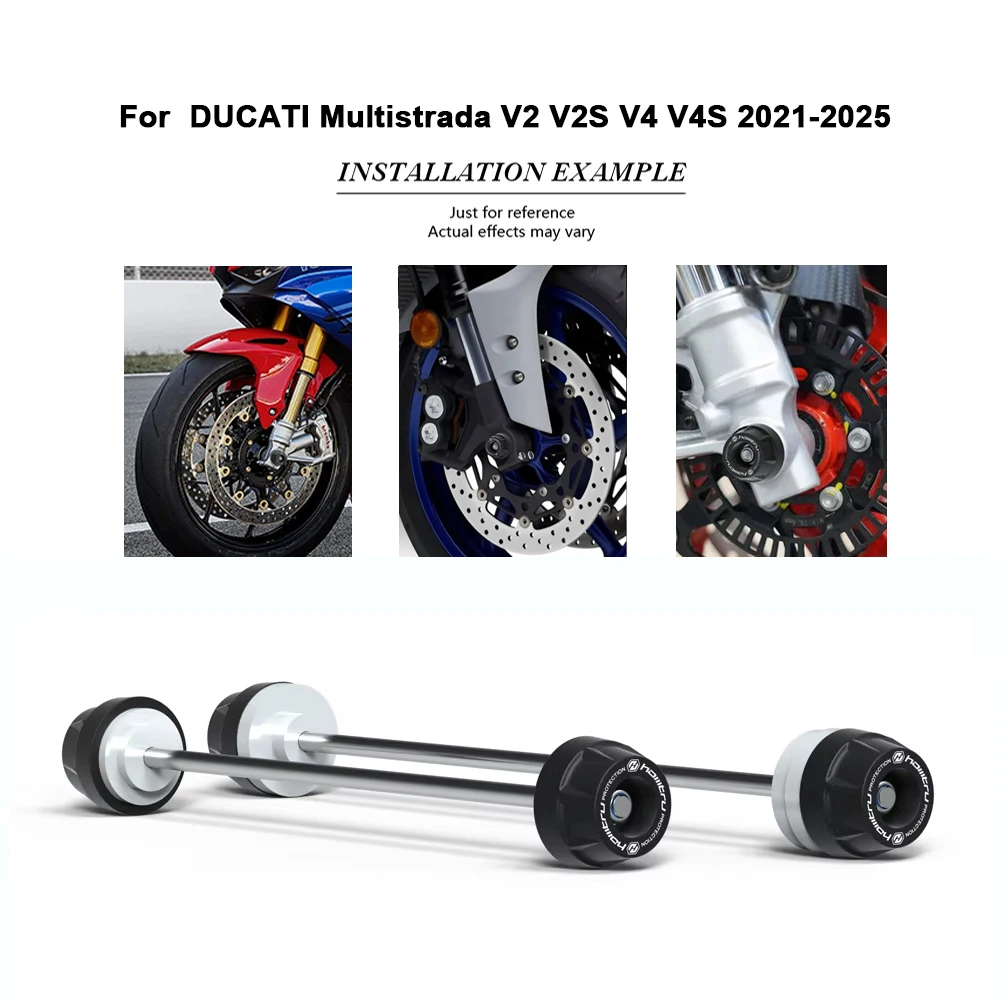 Motorrad Vorder- und Hinterrad Achsschutz-Set für DUCATI Multistrada V2 V2S V4 V4S 2021-2025 Crash-Protektoren