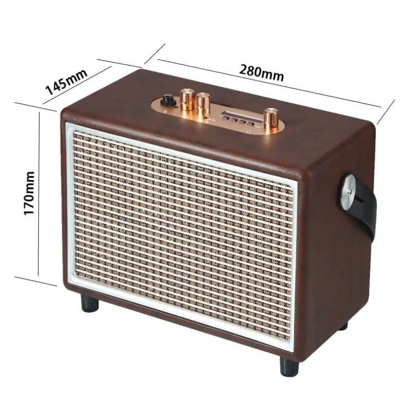 مكبر صوت بلوتوث خشبي عتيق خارجي ، عمود محمول ، صوت ستيريو هاي فاي ، مكبرات صوت ذكية ، طاقة ذروة 50 واط ، M7