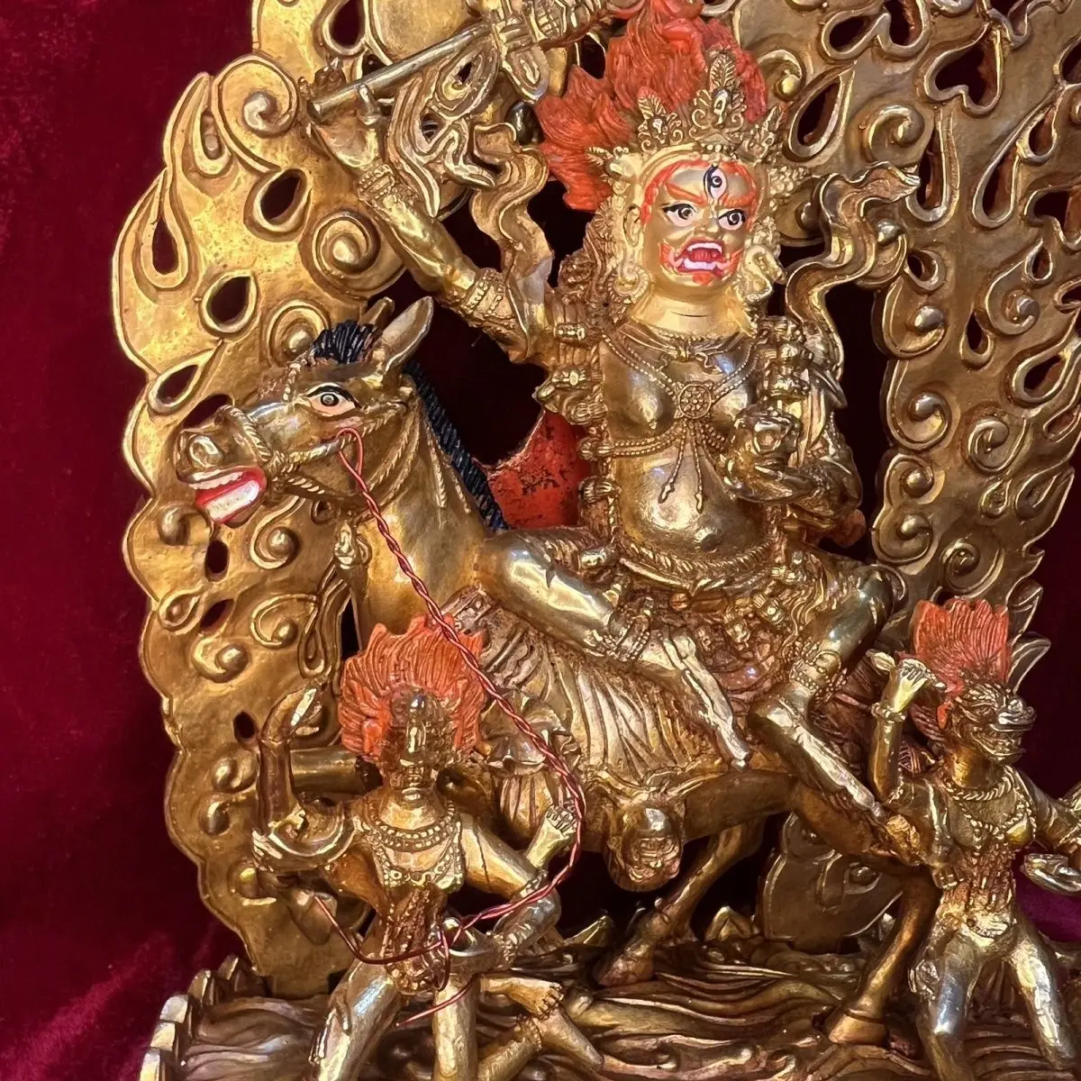 Auspicious Tianmu Tibetan Craft Auspicious Tianmu Portrait Gilt Protector Craft Ornament Diamond Pure Copper Buddha Statue