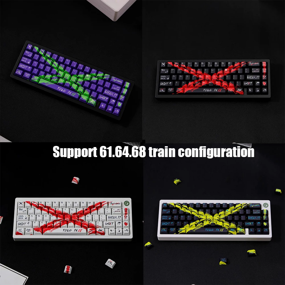 78 Keys PBT Oppose Ineffective Keycaps 61/64/68 Train Configuration Cherry Profile for Gaming Mechanical Keyboard Supplement
