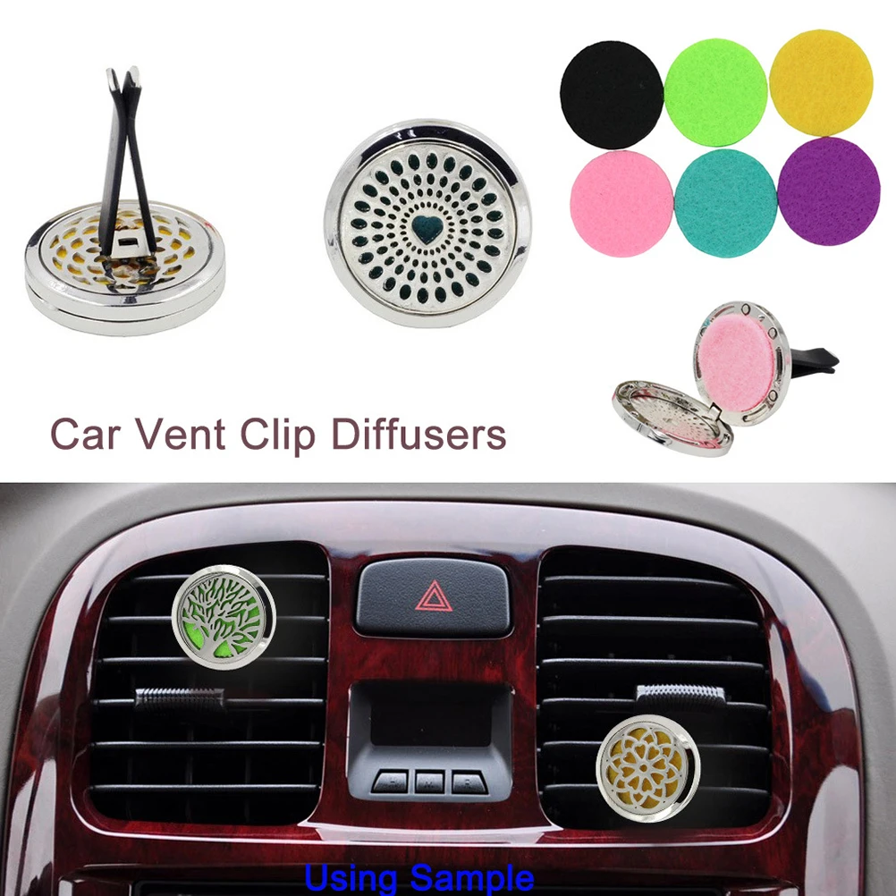 

Essential Oil Diffusers Car Air Freshener Vent Clip Auto Odor Long Lasting Mini Aromatherapy Round Shape Practical Driving Safe