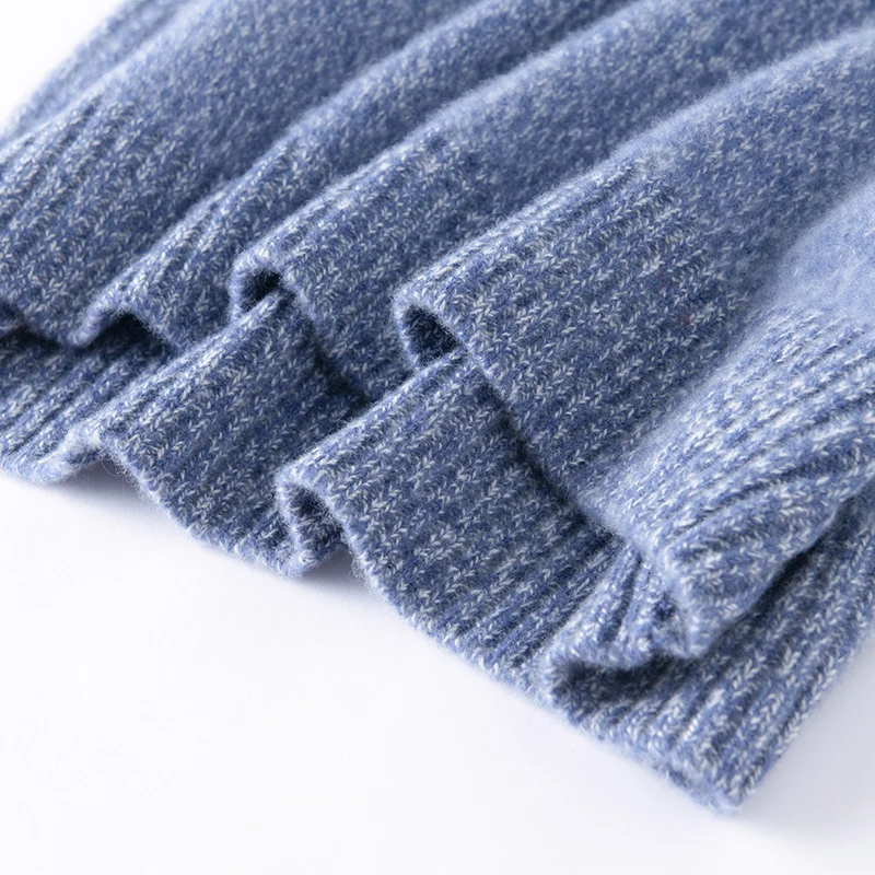 

New High-Neck Long-Sleeve Pullover Women's 100% Cashmere Fashionable Lady Sweater Autumn Winter Loose Minimalist Knitwear Top