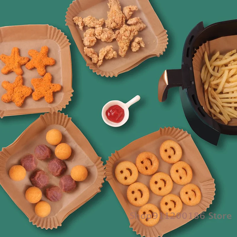 

Air Fryer Disposable Baking Paper Liner Form Tray Kitchen Grill Parchment Paper Air Fryer Accessories