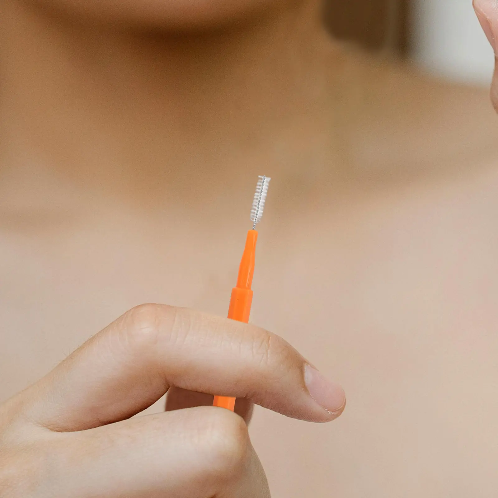 

40Pcs Oral Flosser Brush Straight Interdental Toothpick Cleaner Stainless Steel Wire Push Pull Design for Braces Teeth Stain