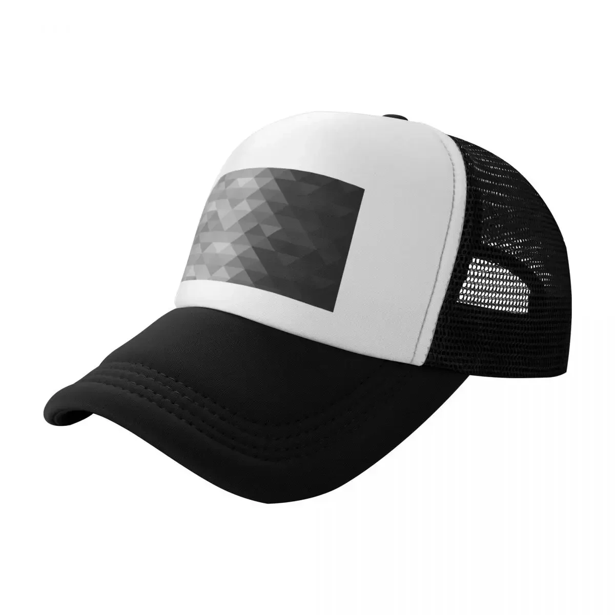 Grayscale triangle geometric squares pattern Baseball Cap Hat Luxury Brand Luxury Cap Cosplay Woman Men's