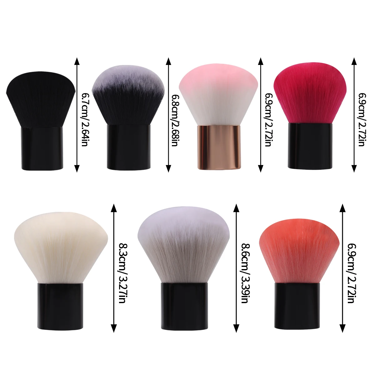 Brosse à fard à joues en poudre libre à tête de champignon Portable, brosse de nettoyage des ongles, brosse à ongles, brosse à poussière, outil de beauté multifonctionnel à poils souples