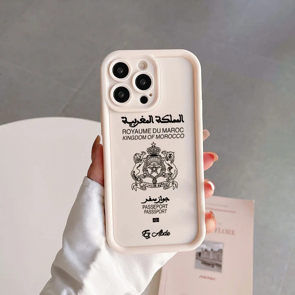 Morocco Passport Phone Case for IPhone 16 15 14 13 12 11 Pro Max Mini XR XS X 7 8 Plus Soft TPU Back Cover with