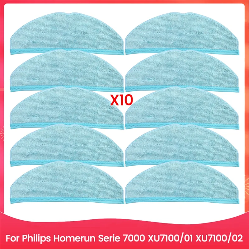 10 peças almofadas de pano mop para homerun série 7000 xu7100/01 xu7100/02 peças de reposição acessórios de limpeza doméstica-A77G