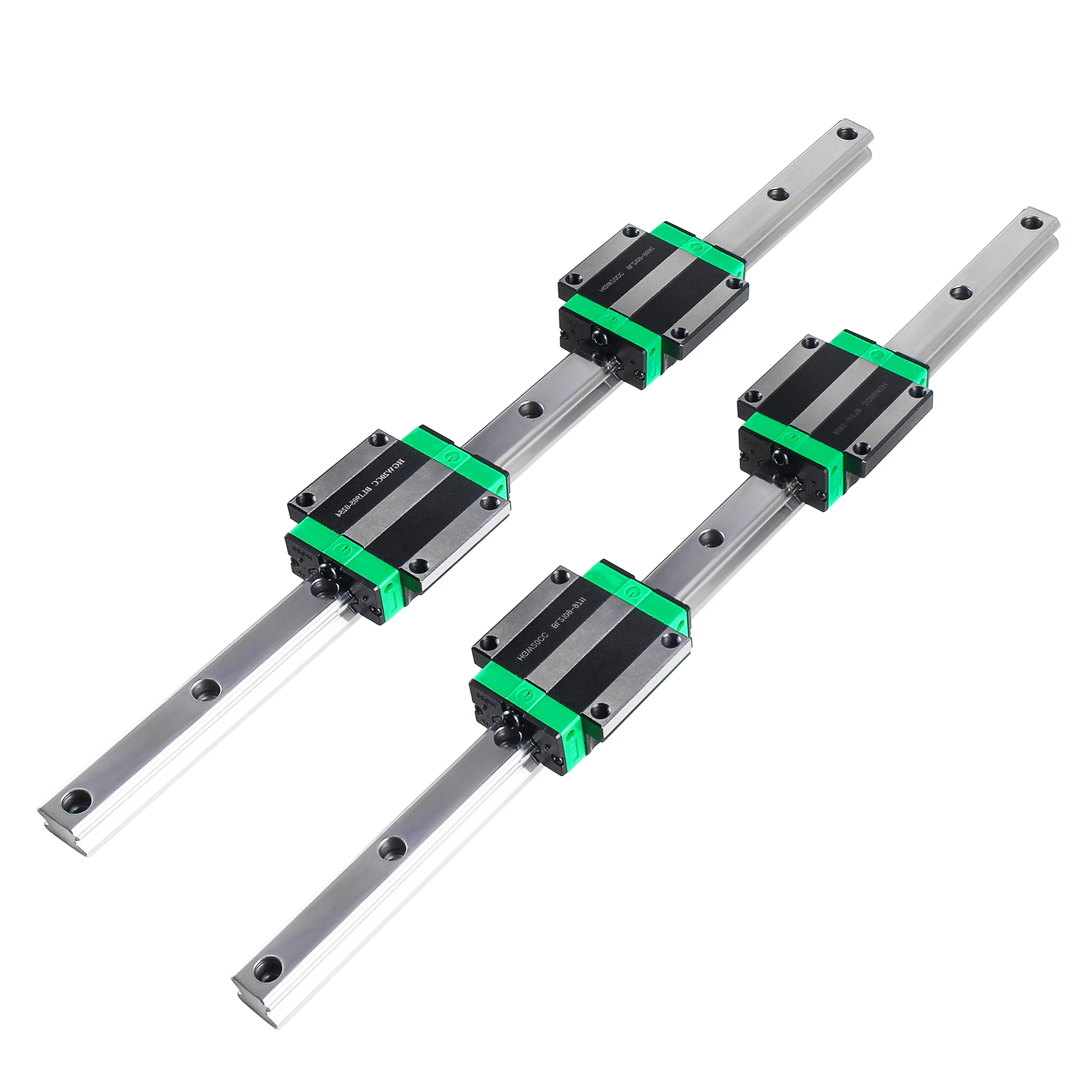 2pc HGR20 HGR15 Square Linear Guide Rail 300-1500mm+4pc HGH15CA/ HGH20CA/HGW15CC/HGW20CC Bearing Blocks For CNC 3d Printer