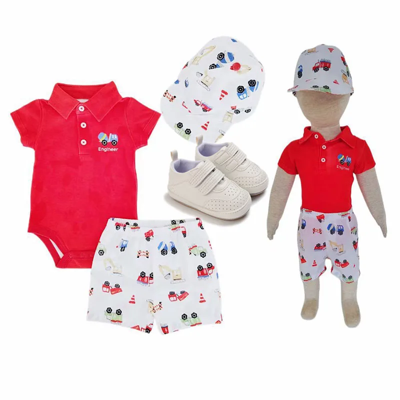 

0-24 Month Baby Boys Clothes Polo Romper Bodysuits Jumpsuit Cartoon Shorts Hat Toddler Suits Sets Kids Birthday Fashion Clothing