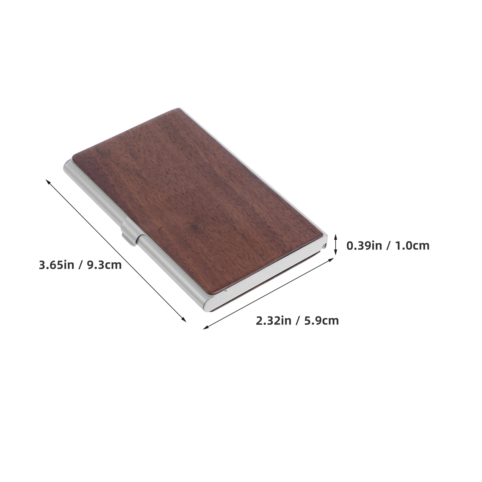 Estuche de madera para tarjetas de visita, organizador de exhibición, elegante diseño de grano de madera, compacto, portátil para configuraciones profesionales