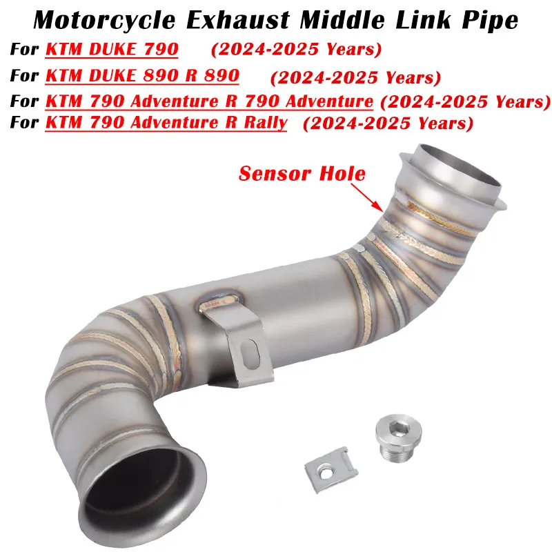 Slip On For KTM DUKE 790 890 ADVENTURE R Rally 2024 2025 Motorcycle Exhaust Modified Escape System Muffler Middle Link Pipe
