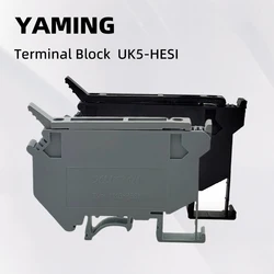 10PCS UK5-HESI UK5RD 4mm2 DIN Rail Screw Clamp Terminal Blocks Connector UK Series And R055 Ceramics Fuse Accessory