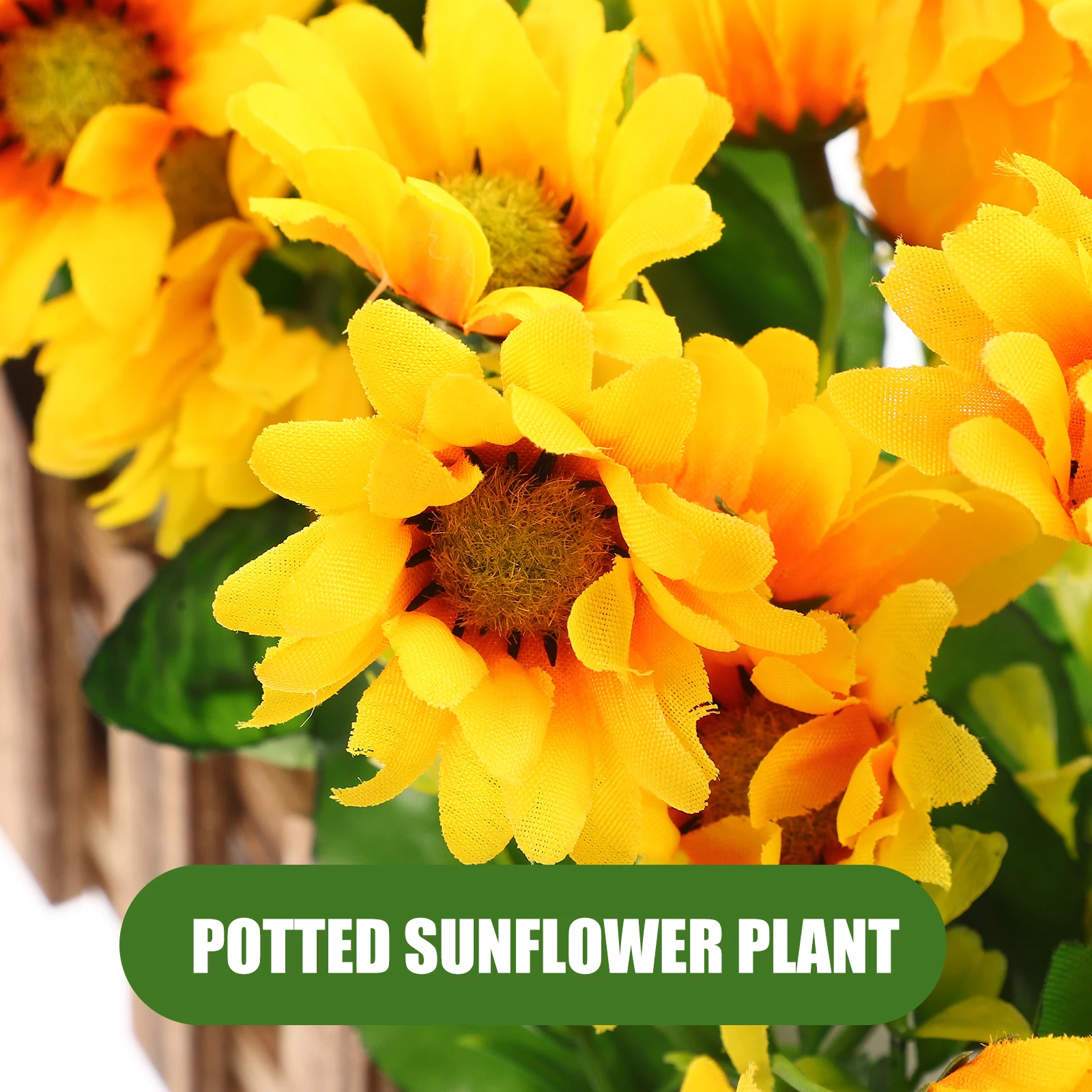 

30 Carbonized Sunflower Artificial Flower Plant With Fence Pot Classroom Corner Layout Fake Bonsai Decor