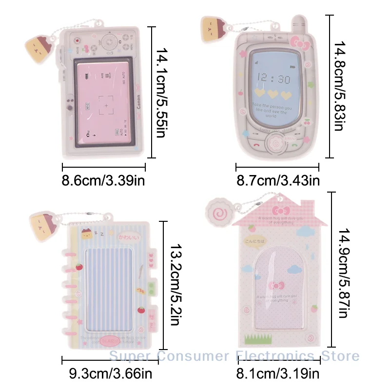 PVC Card Holder Mobile Phone Ccd Camera Cute Chasing Star Love Beans Small Card Campus Card Storage Card Bag Display Pendant