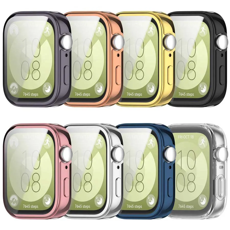 Protective Case For Huawei Watch Fit 3 Smart Watch TPU Full Cover Screen Protector For Huawei Fit 3 Bumper Frame Shell Accessory