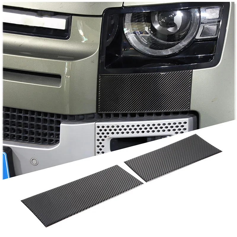 

For Land Rover Defender 2020-2025 Soft Carbon Fiber Car Front Headlights Side Decorative Panel Stickers Car Accessories