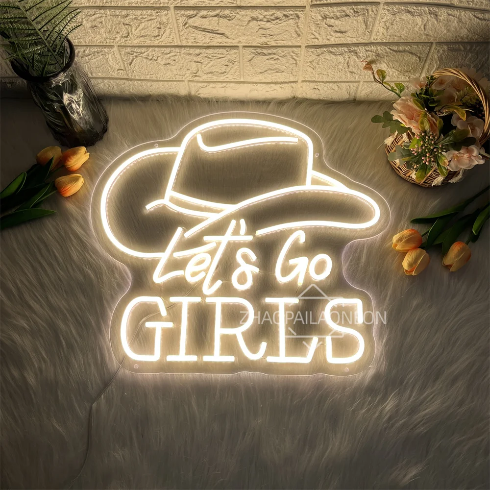

Let's go Girls Неоновая светодиодная вывеска Торговый центр Домашняя комната Настенный художественный декор Неоновые огни Магазин одежды Украшение спальни Светодиодные вывески