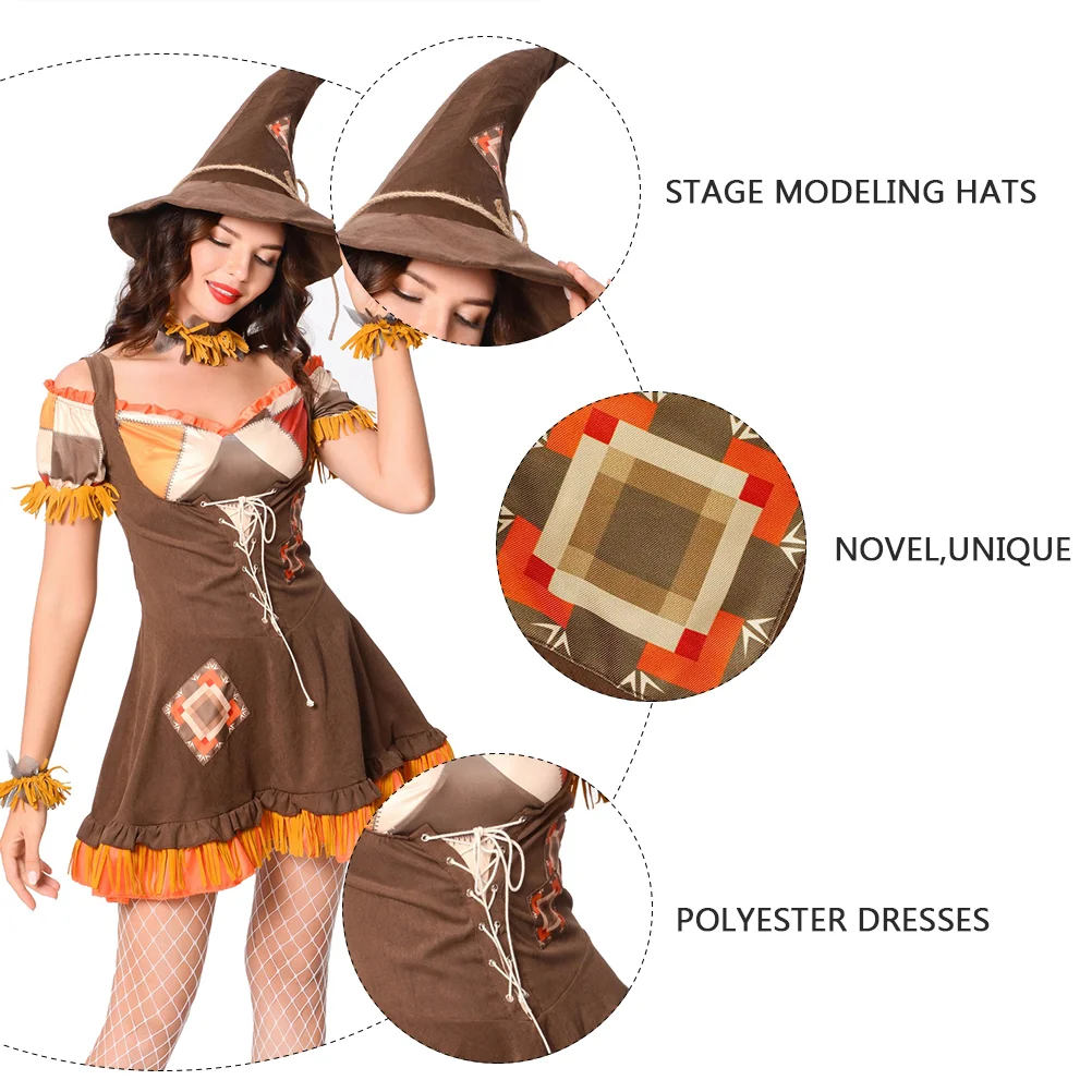 Abbigliamento Cosplay Spaventapasseri Abito con costume Decorazioni di Halloween Poliestere Party Prop