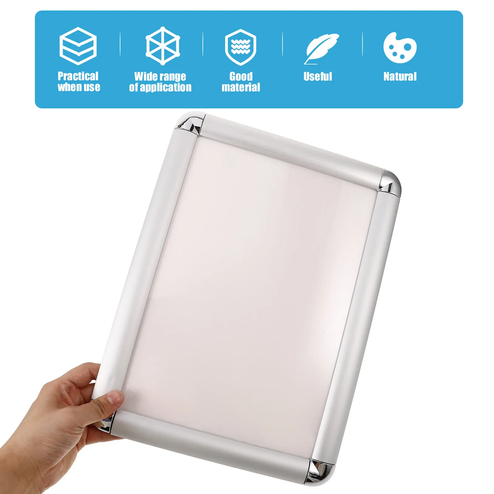 Professional A4 Photo Frame Aluminum Poster Holder Open Design Wall Hanging Picture Frame for Certificates Advertisements Home