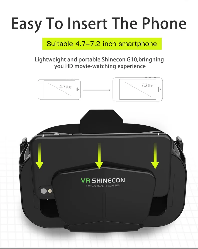 3D-Virtual-Reality-VR-Brille für Telefon, mobile Smartphones, 7-Zoll-Headset, Helm, Spiel mit echter Viar-Brille, Objektive für Mobilgeräte – Detail 14