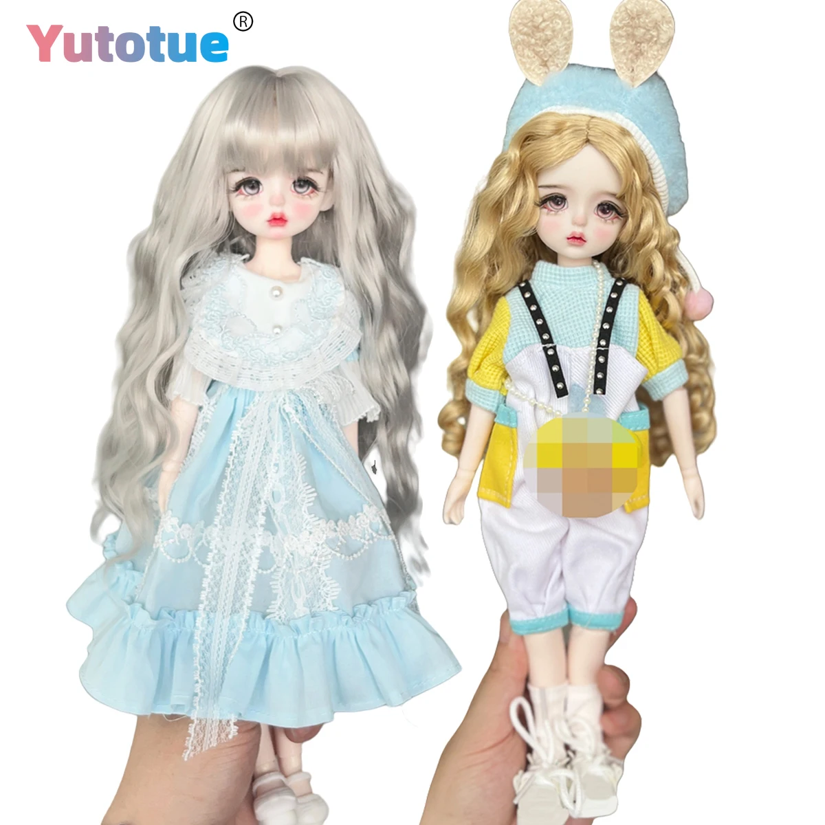 

YUTOTUE 12 inch Height Girl Doll BJD Toy Joints Body with Handpainted Makeup Face and Full Set Outfits Wigs