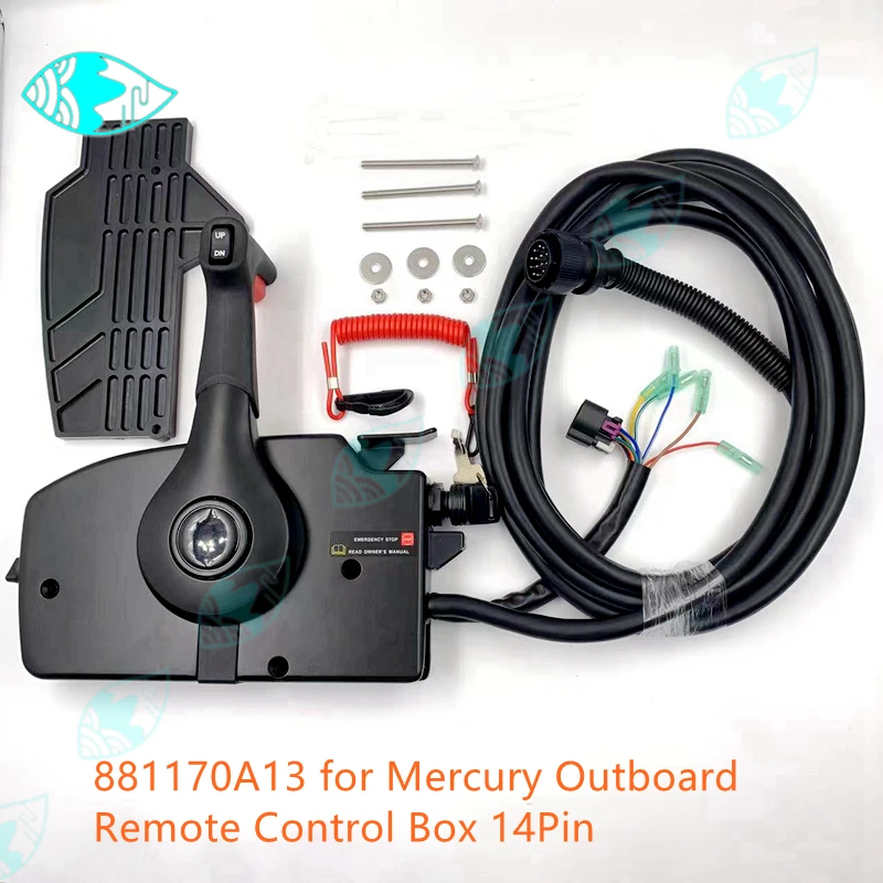 

For Mercury Outboard Motor Remote Control Box Side Mount (Power Trim) with 14Pin 16.5FT Wire Harness Boat Accessories 881170A13