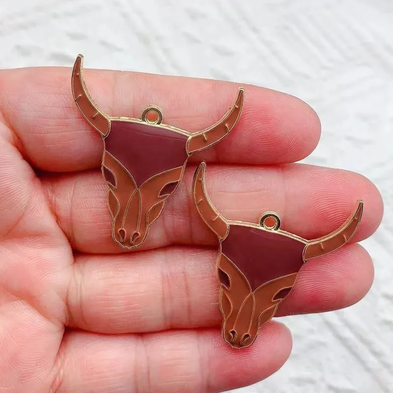 10pcs Cowboy Boot Hat Gun Scarf Cow Charm for Jewelry Making Enamel Necklace Earring Pendant Diy Accessories Gold Plated