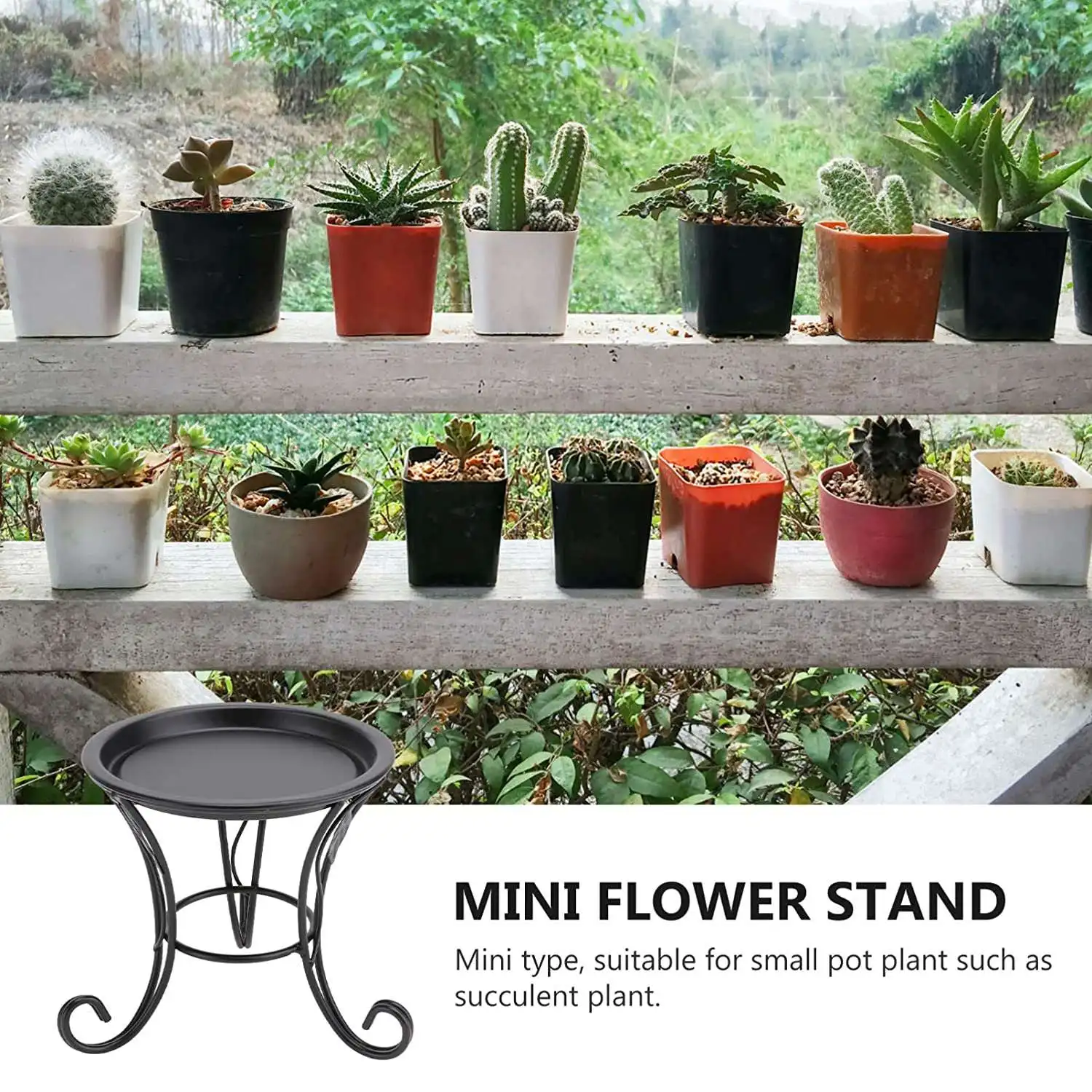 Flower Stool Metal Flower Stand,European Style Stool Balcony Floor Garden Flower Pot Planter Holder Decor Plant Shelve 2