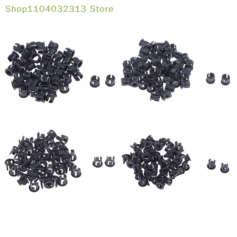 petite50Pcs 3mm/5mm Plastic LED Holders Clips-Bezels Mounts Cases Housings Black 50 pieces of light buckle accessories for sale