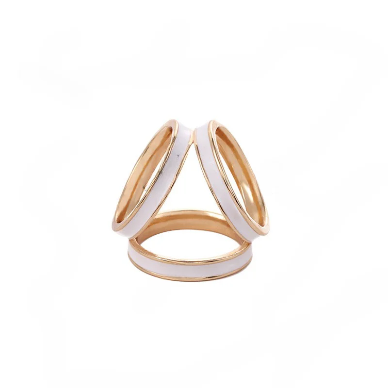 Three-ring Scarf Buckle Enamel Oil-drip Scarfs Buckles Solid Color Gold-plated Fashion Shawl Buckles Scarfs Ring Scarf Buckle
