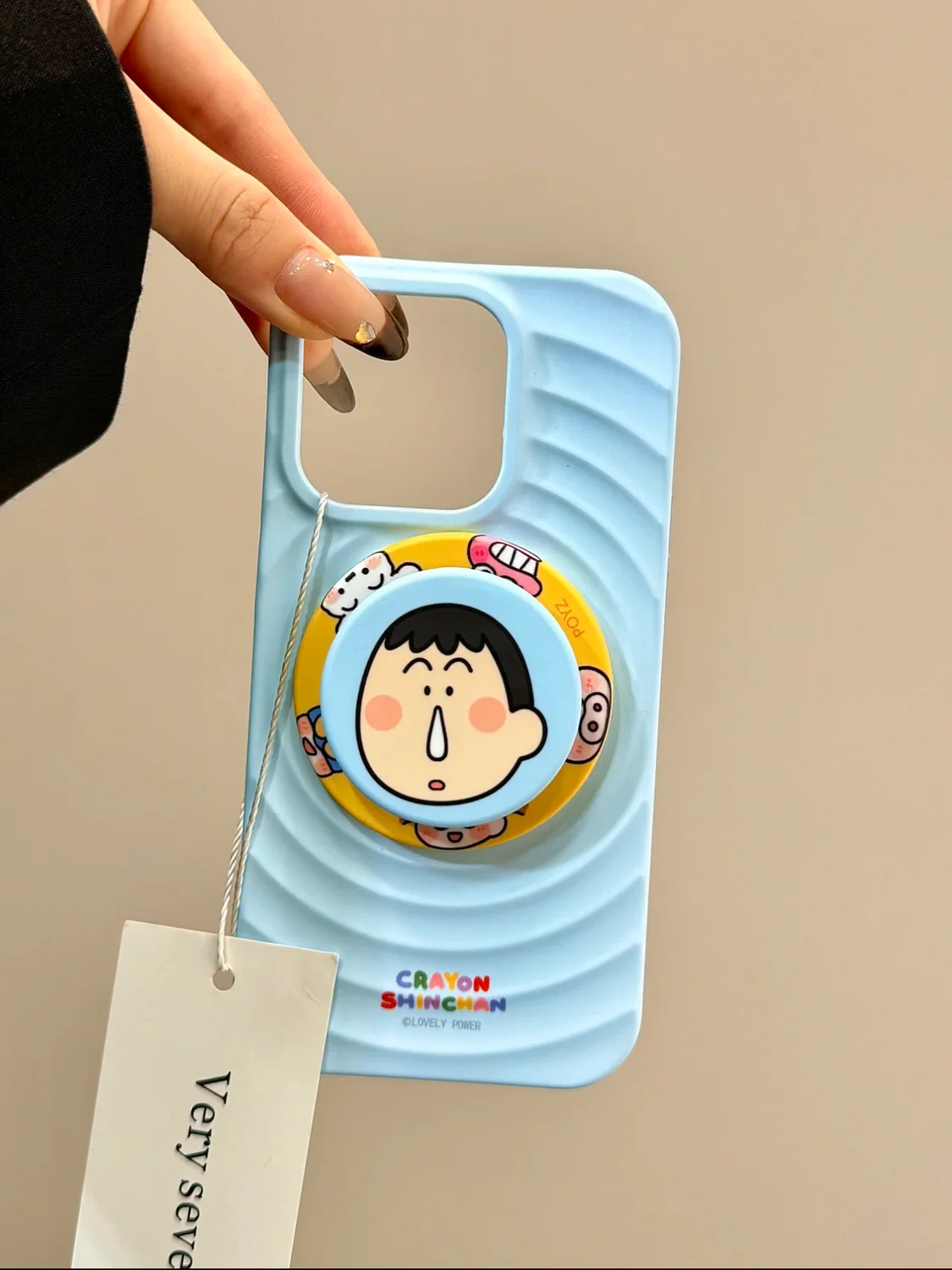 Kawaii تلوين شين تشان نيني نيني حامل مغناطيسي Magsafe جراب هاتف آيفون 16 15 14 13 برو ماكس المغناطيسي قوس الغلاف الصلب