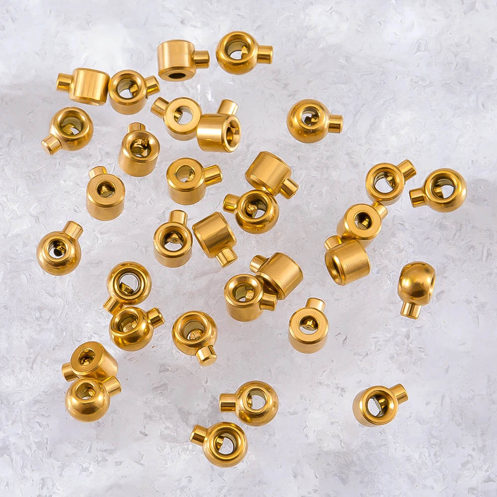 5 Stück vergoldete Edelstahl-Positionierungsverschlüsse, Stopperperlen, Crimp-Endperlen, Draht-Rondelle-Perlen für DIY-Armband-Schmuckherstellung – Detail 5