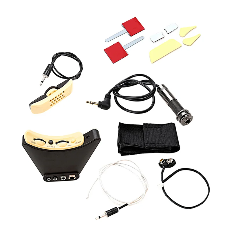 Microphone Sound Hole Equalizer Piezo Pickup Kit for Acoustic Folk Classical Guitar