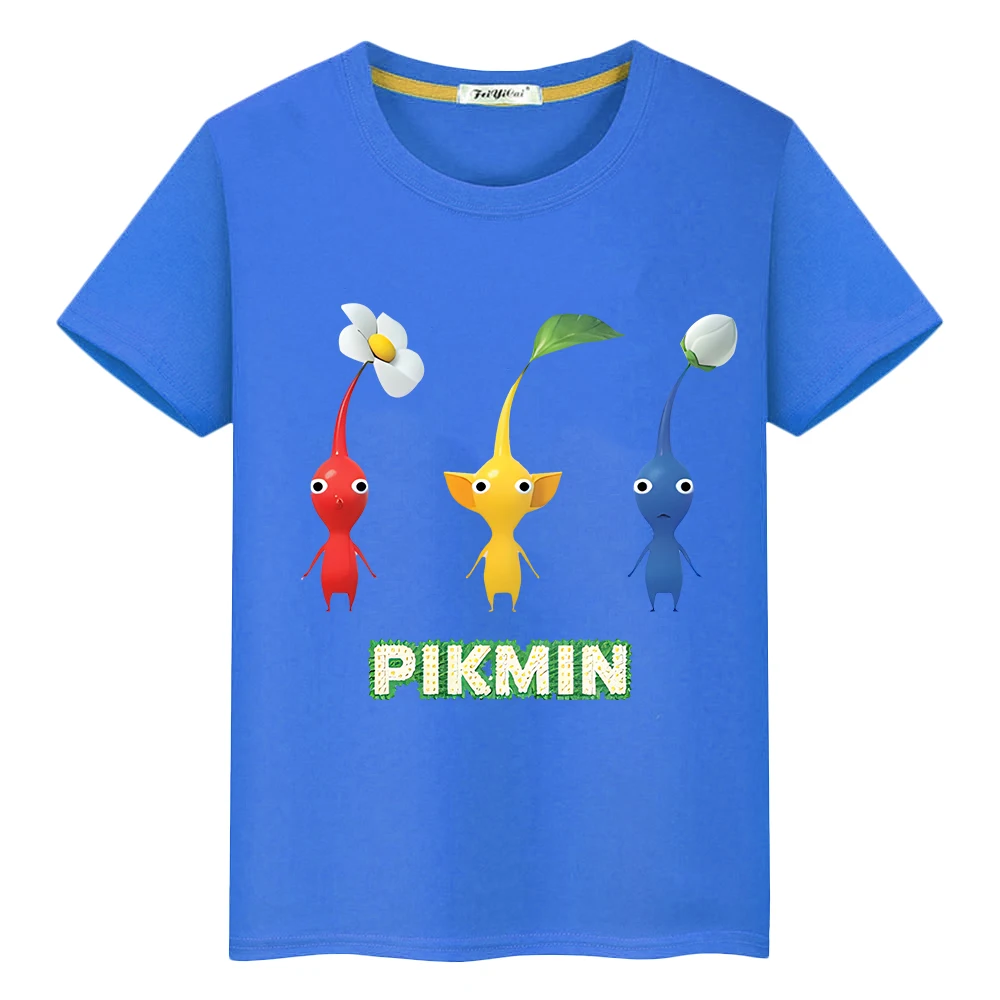 Pikmin cartoons Short Print 100%Cotton T-shirt anime Tees boy girl clothes pride tshirt Tops y2k Summer Cute Tshirt kids Day gif