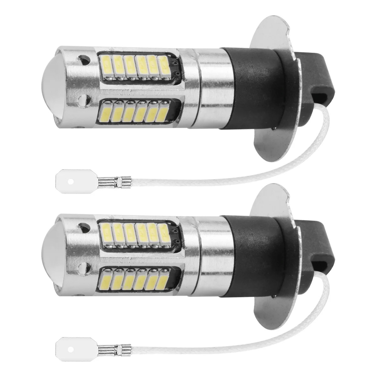 H3 Kit lampu kabut LED Super terang, Kit bola lampu DRL 6000K putih 2 buah