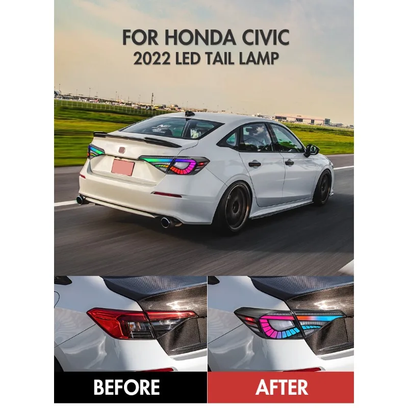 لهوندا سيفيك سيدان 11th Gen 2022-2025 RGB LED أضواء خلفية زوج #5