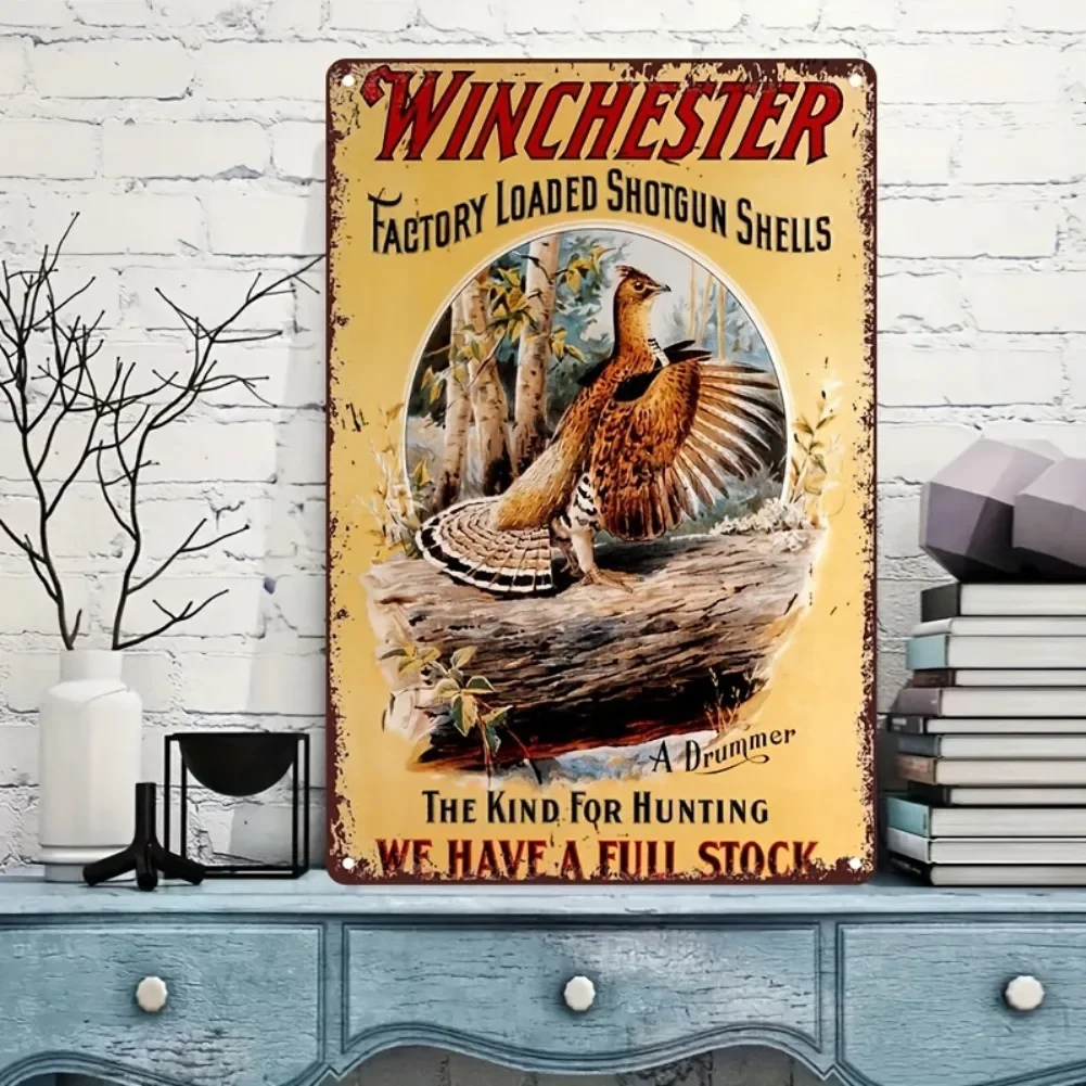2D Flat, One Iron Winchester Factory Loaded Shotgun - Hunting Type We Have Complete Vintage Poster Inventory
