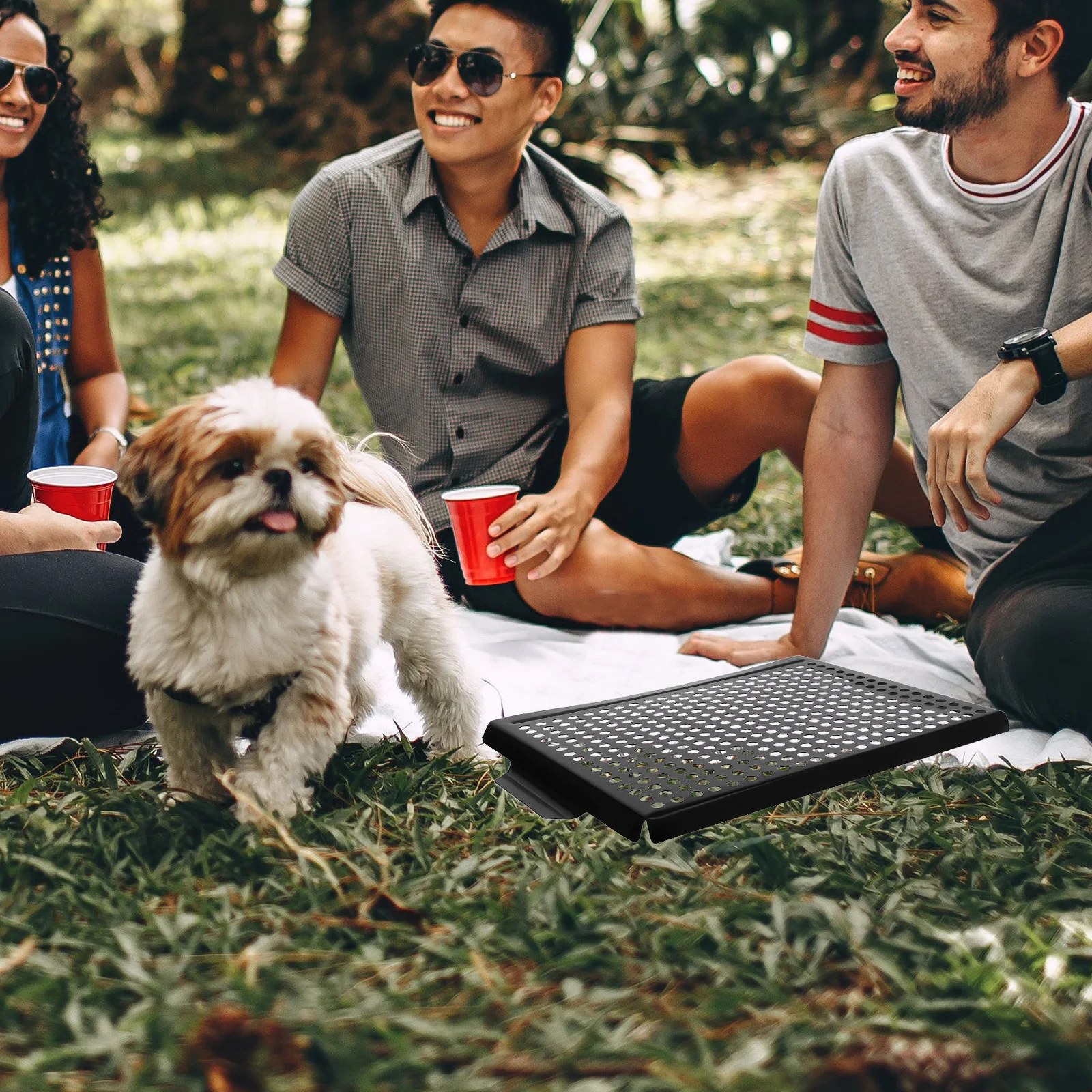 

Multi-Functional Nonstick Grill Pan Stainless Steel Bbq Tray for Camping Household Pizza Steak Fish Vegetable Camping Bbq Plate