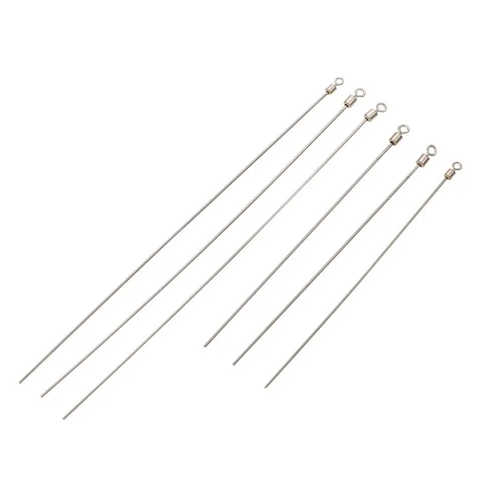 50pcs Long Pole Hard Steel Wire Fishing Swivel Solid Stainless Steel Barrel Rolling Connector Fishing Carp Accessories Tackle