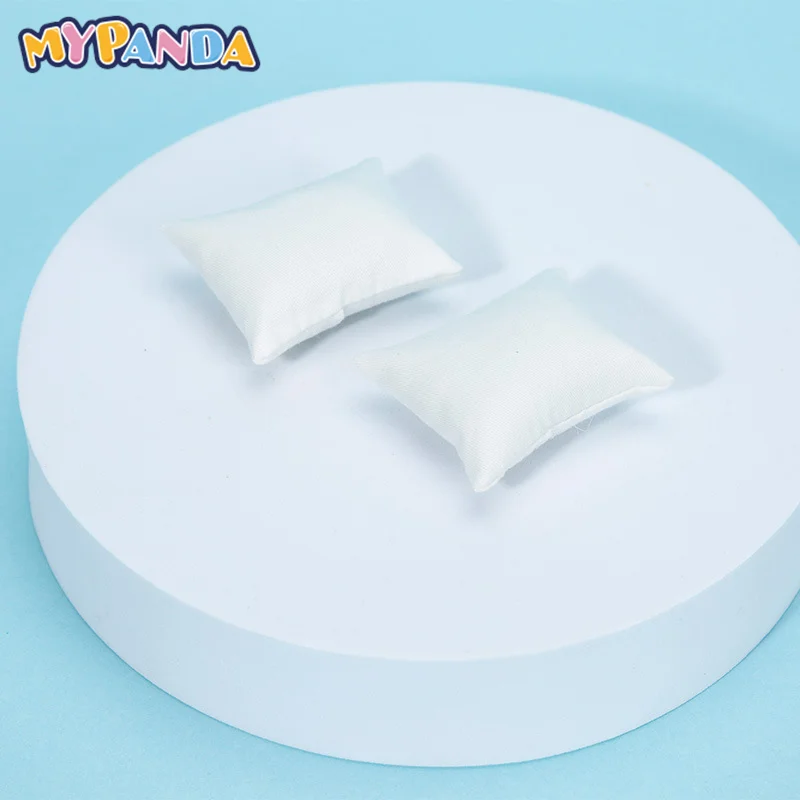 2PCS Miniature Furniture Toys Doll Accessories Cute Flower Pillow Cushions For Sofa Couch Bed For Dollhouse