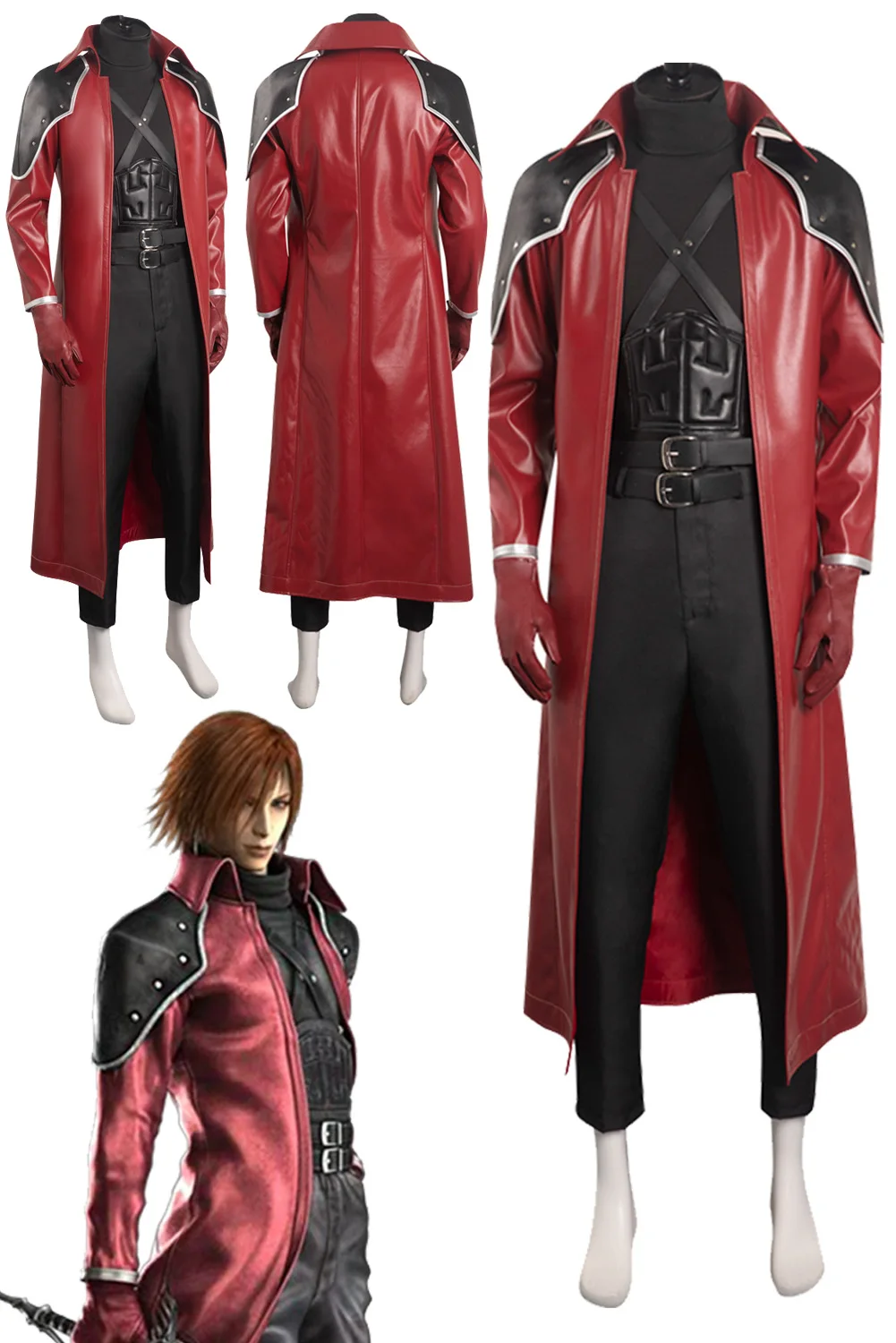 Fantasia FF7 Genesis Rhapsodos Cosplay Battle Suits Anime Game Final Fantasy VII Disfraz Costume Halloween Carnival Party Cloth