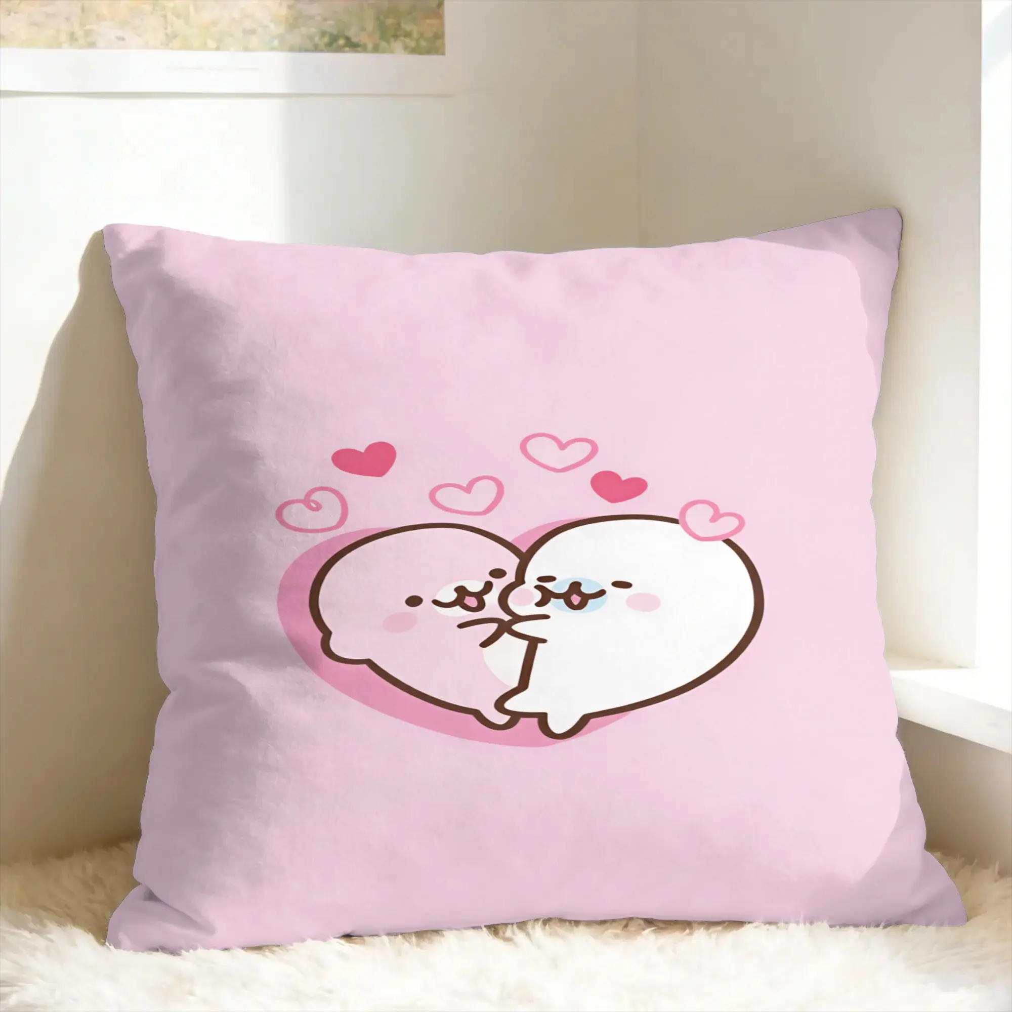 CUTE M-Mamegoma Seal Pillow Case  Soft Pillow Cover Morden Cushion Cover For Couch Sofa Bedroom