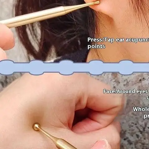 

Ручка для акупунктуры, ручная ручка из нержавеющей стали/латуни, триггерная точка тела, зонд, ручка для массажа глубоких тканей, инструменты для рефлексологии лица с двойной головкой