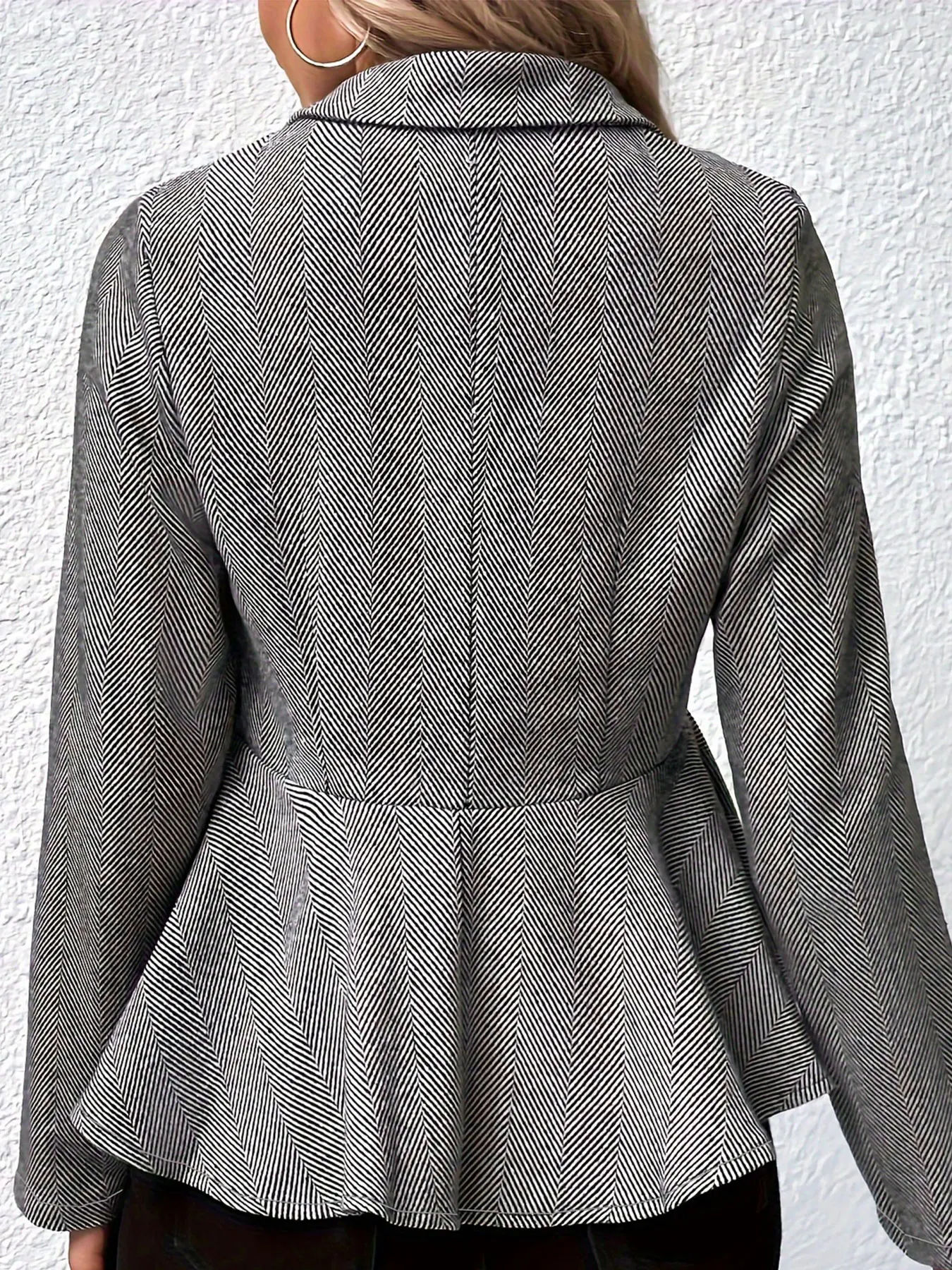 Women's oversized woven casual autumn and winter jacket