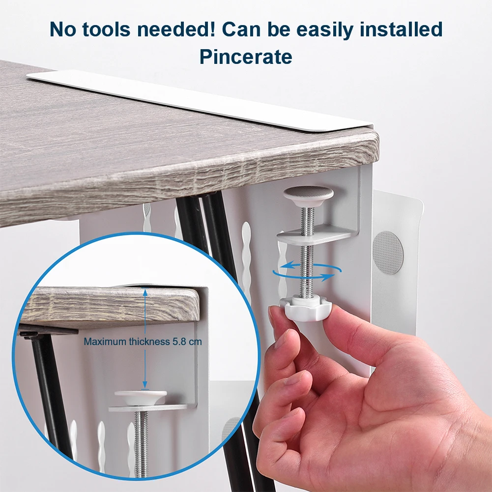 Desk Side Storage Organizer No Drill Under Desk Laptop Holder Laptop Desk Mount for Office and Home