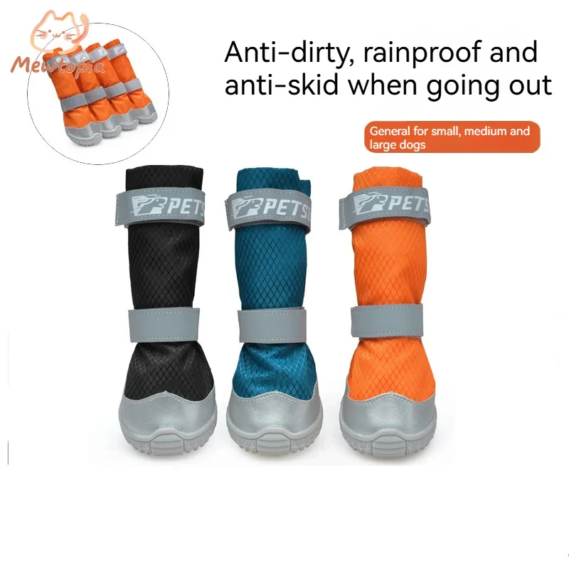 

Tactical Waterproof Tall Dog Shoes Medium Large Dog Rain Shoes Military Wind Anti Shedding Paw Boots Outdoor Adventure Boots