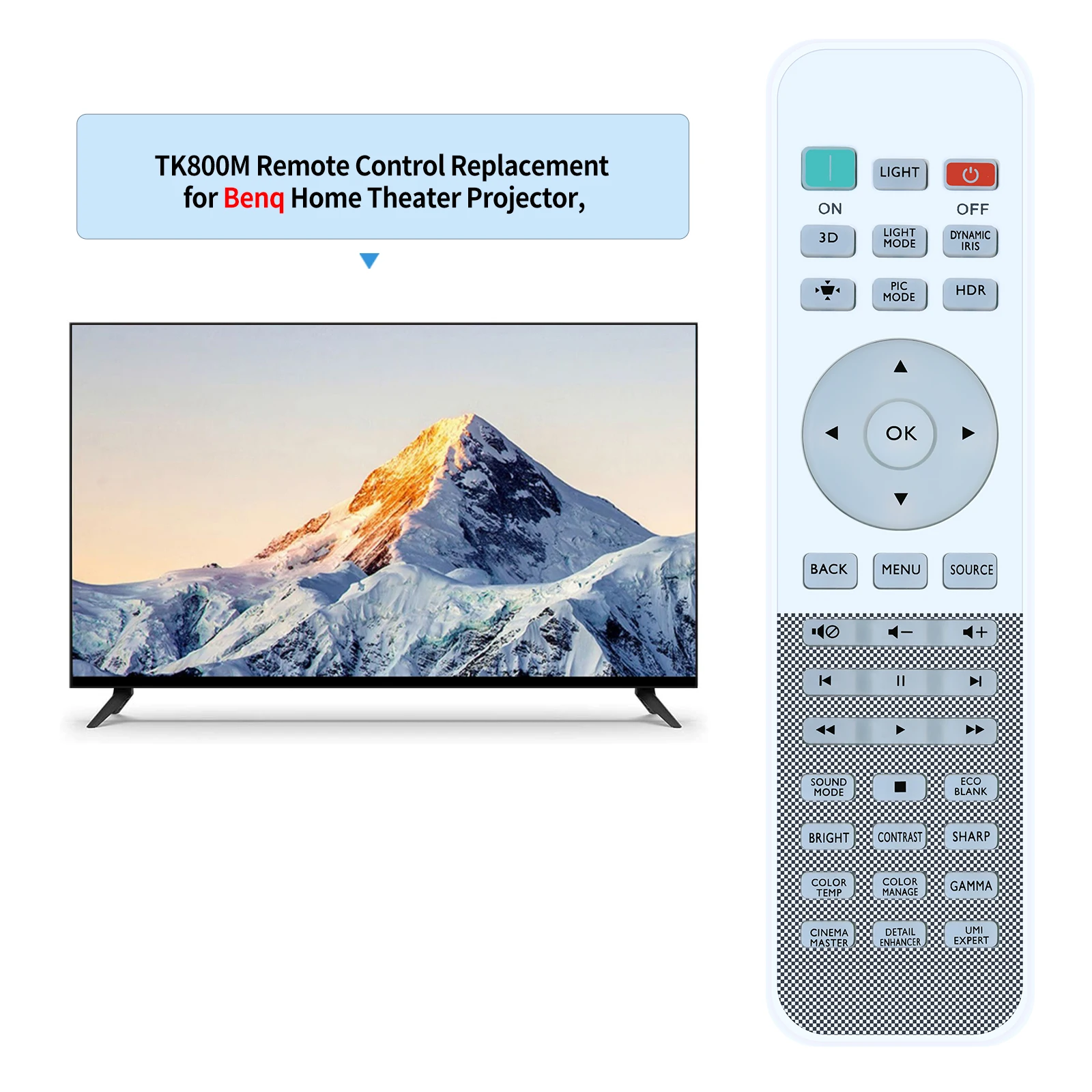 Projector Remote Control 5J.JHN06.001 For BenQ TK800 TK800M W1700 W1700S W1700M W1700 W1720 HT2550 Projectors