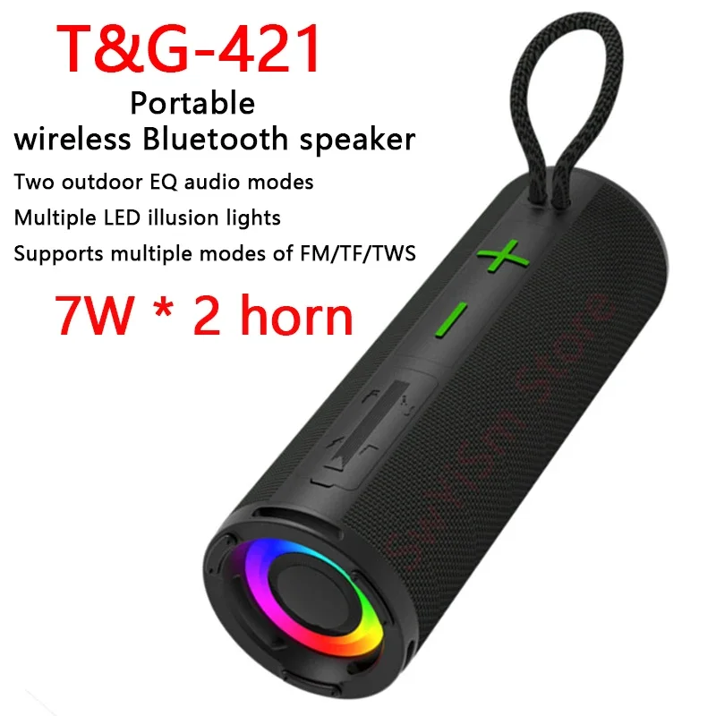 TG-421 RGB Pickup Rhythm Light Portable Fashion Outdoor Bicycle Wireless Bluetooth Speaker Camping Waterproof Caixa De Som TFUSB