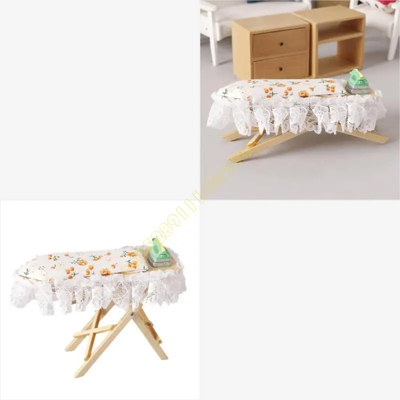 

Ironing Board and Iron for Dollhouses Miniatures Ironing Board 1/12 Dollhouses Display Furniture Dollhouses Decors DXAD